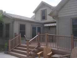 Dining room addition (to left) and deck